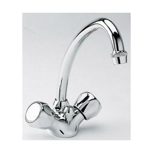 LAVABO ORDO BEC HAUT TETES CERAMIQUE CHROME + VIDAGE - CRISTINA ONDYNA OR11251