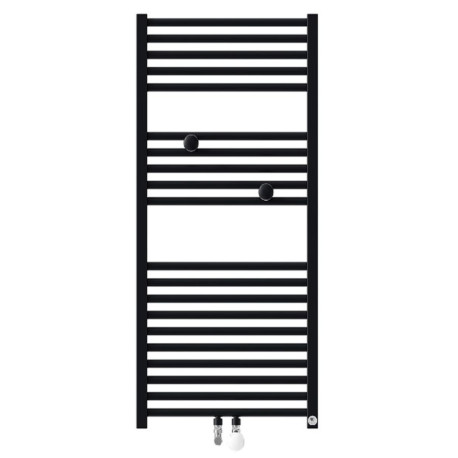 Sèche-serviettes eau chaude raccordement sur les collecteurs 924W RIVA 4 noir carbone - THERMOR 471614