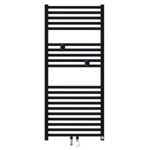 Sèche-serviettes eau chaude raccordement sur les collecteurs 924W RIVA 4 noir carbone - THERMOR 471614