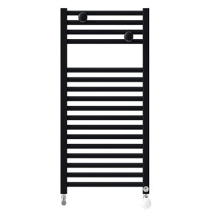 Sèche-serviettes eau chaude étroit raccordement sur les collecteurs 314W RIVA 4 noir carbone - THERMOR 471615