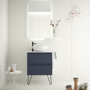 Meuble salle de bain Monterrey 60cm 2 tiroirs Night Blue - SALGAR 81726