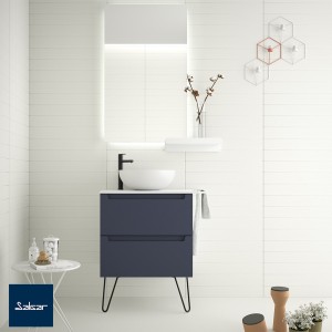 Meuble salle de bain Monterrey 60cm 2 tiroirs Night Blue - SALGAR 81726