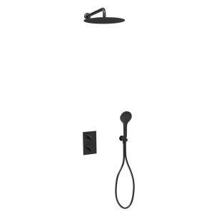 Pack Omega Thermostatique 2 Sorties Chromé Noir Brossé -CRISTINA  ONDYNA XOG75275 