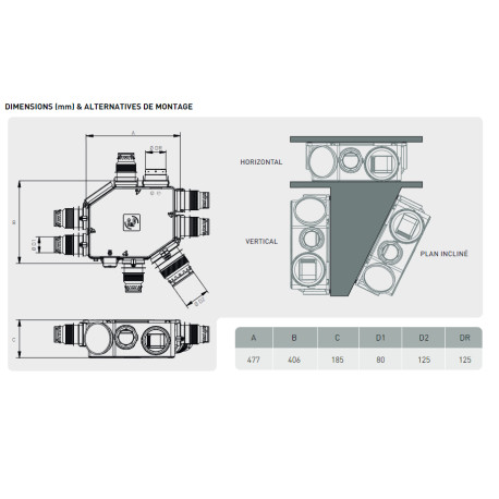 Kit VMC Octeo AUTO DHU à sondes thermo-hygrométriques - S&P 607311