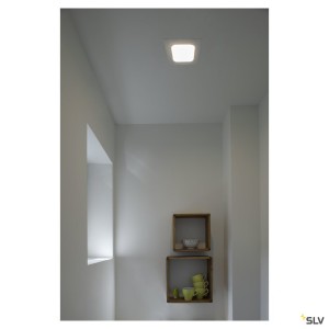 Encastrés plafond intérieurs LED SENSER 12 encastré de plafond intérieur carré blanc mat LED 6W 3000K - SLV 1003011 