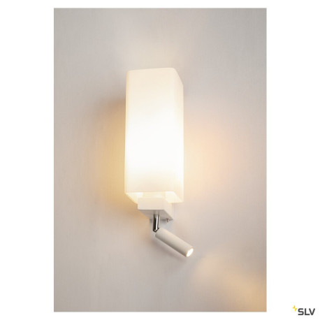 Liseuses QUADRASS SPOT applique intérieure liseuse blanc E27 max 40W LED 2W 3000K - SLV 1003429 