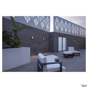 Appliques extérieures LED avec détecteur FLATT SENSOR applique extérieure anthracite/imitation bois LED 16W 3000/400 - SLV 10029