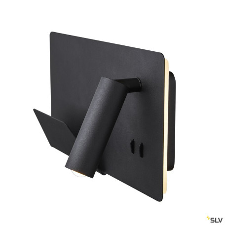 Liseuses SOMNILA SPOT applique int. liseuse gauche noir LED 13W 3000K avec port USB - SLV 1003455 