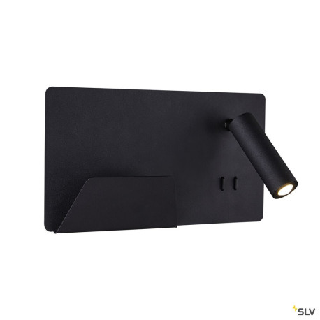 Liseuses SOMNILA SPOT applique int. liseuse gauche noir LED 13W 3000K avec port USB - SLV 1003455 