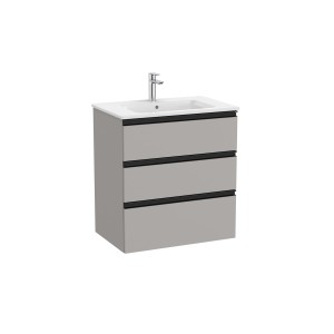 The Gap Unik 3 Tiroirs 700 Mm Gris Moyen Mat/Poignées Noires - ROCA A851485547 