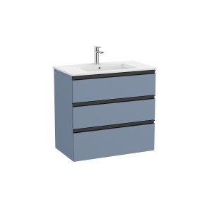 The Gap Unik 3 Tiroirs 800 Mm Bleu Mat/ Poignées Noires - ROCA A851486548 