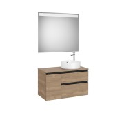 The Gap Pack Pour Vasque À Poser À Droite 900Mm Noyer/Poignées Noires - ROCA A851533517 