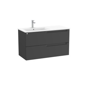 Aleyda Unik 2 Tiroirs Lavabo À Gauche 1000 Mm Noir Mat - ROCA A851820523 