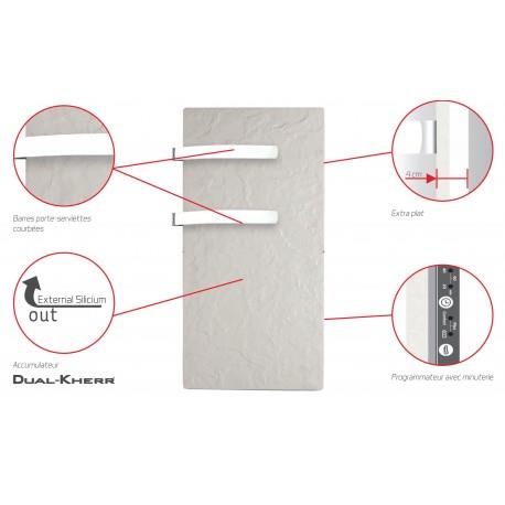 Sèche-serviette rayonnant SLIM 2.0 Natura Blanc 800W - Valderoma 19800TL