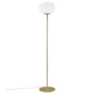 Lampadaire ALTON Métal-Verre Blanc et laiton E27 - Nordlux 2010514001