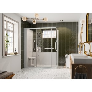 Kinemagic7 Sérénité+ 140x70 Angle Coulissant Mixte Transparent Mécanique - KINEDO KT-1407-AMC-TN2-GSPM 
