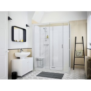 Kinemagic7 Sérénité 170x80 Angle Coulissant Haute Transparent Thermostatique - KINEDO KT-1708-AHC-TN3-GSX 