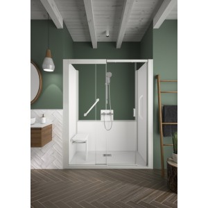 Kinemagic7 Sérénité 160x70 Niche Coulissant Mixte Transparent Thermostatique - KINEDO KT-1607-NMC-TN3-GSD 