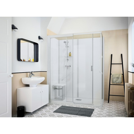 Kinemagic7 Sérénité 140x80 Angle Coulissant Haute Transparent Mécanique - KINEDO KT-1408-AHC-TN2-GS5 