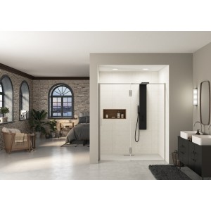 Paroi Ekinox P 170 profilé Inox, verre transparent charnière à droite - KINEDO PA4237ITNED 