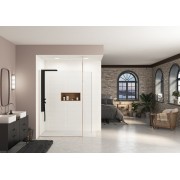 Paroi Ekinox Duo 100 profilé cuivre rose, verre transp, charnière à gauche +Mat - KINEDO PA4223RTNEMG 