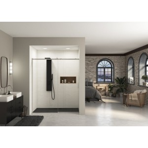 Paroi Ekinox Clt 180 profilé Inox, verre transparent charnière à gauche - KINEDO PA4275ITNEG 