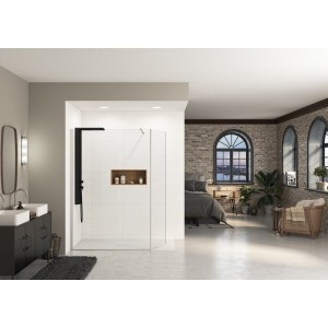 Paroi Ekinox Duo 140 profilé Inox, verre transparent - KINEDO PA4225ITNE 