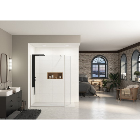 Paroi Ekinox Duo 90 profilé Inox, verre transparent - KINEDO PA4222ITNE 