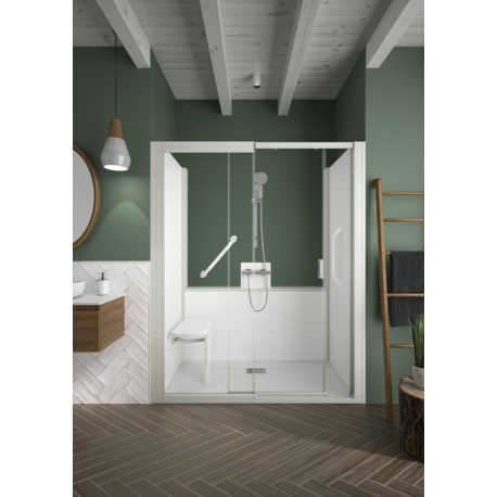 Kinemagic7 Sérénité 140x80 Niche Coulissant Mixte Transparent Thermostatique - KINEDO KT-1408-NMC-TN3-GSF 