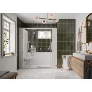 Kinemagic7 Sérénité+ 170x90 Niche Coulissant Mixte Transparent Thermostatique - KINEDO KT-1709-NMC-TN3-GSPP 