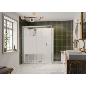 Kinemagic7 Sérénité+ 140x80 Angle Coulissant Haute Dépoli 1 bande Thermostatique - KINEDO KT-1408-AHC-DB3-GSPU 