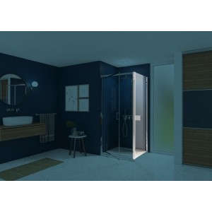 Smart Express Paroi Fixe 100X190 Cm Profile Chrome Verre Transparent - KINEDO PA1933CTNE 