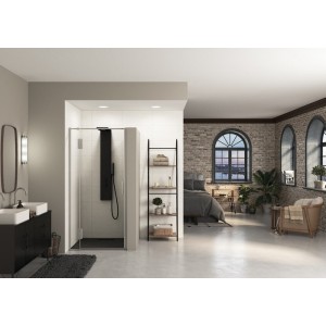 Paroi Ekinox P 70 profilé Inox, verre transparent charnière à gauche - KINEDO PA4230ITNEG 