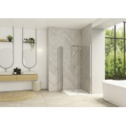 Smart Design accès angle pliant sans seuil 70 prof chr verre transparent - KINEDO PA90190CTNE 