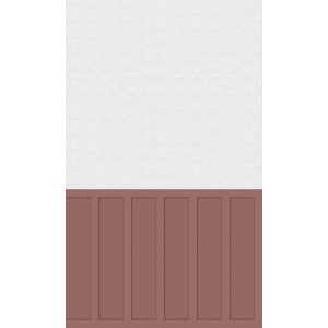 Panneau Mural Kinewal Design 3mm 1250X2500 Mixte terracotta + écaille blanche - KINEDO PM859 