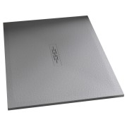 Receveur Kinemoon Style texture pierre lunaire blanc 140x90 bonde centrale - KINEDO RD769 