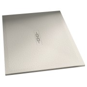 Receveur Kinemoon Style texture pierre lunaire blanc 160x80 bonde centrale - KINEDO RD776 