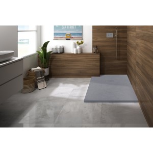 Receveur Kinerock Evo aspect minéral blanc 120x100 - KINEDO RD9016 