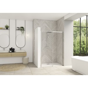 Smt Design Extensible clt ss 107/120 prof chr verre transp, fixe à droite - KINEDO PA9232CTNED 