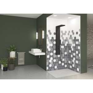 Panneau Mural Kinewal Design 3mm 1000X2500 Tomette Camaieu Gris - KINEDO PM451 