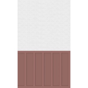 Panneau Mural Kinewal Design 3mm 1500X2020 Mixte terracotta + écaille blanche - KINEDO PM959 