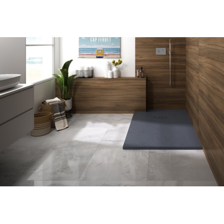 Receveur Kinerock Evo aspect minéral blanc 120x100 - KINEDO RD9016 