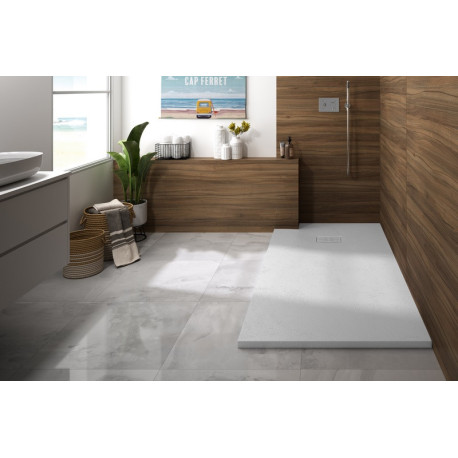 Receveur Kinerock Evo aspect minéral blanc 150x80 - KINEDO RD9024 