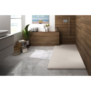 Receveur Kinerock Evo aspect minéral blanc 160x80 - KINEDO RD9027 