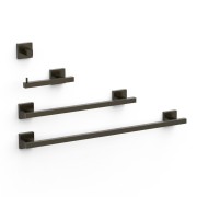 Ensemble de 2 Porte-serviettes et 1 Dérouleur à papier WC Noir bronze - TRES 09598101KMB 