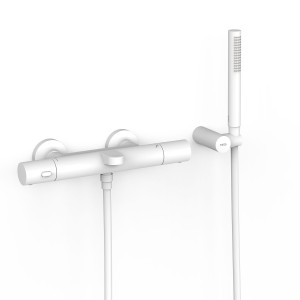Ensemble douche bain-douche thermostatique Blanc mat - TRES 19017429BM 