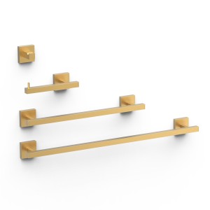 Ensemble de 2 Porte-serviettes et 1 Dérouleur à papier WC Or Mat 24K - TRES 09598101OM 