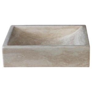 Vasque en pierre rectangulaire à poser sable travertin - CRISTINA ONDYNA UC3105