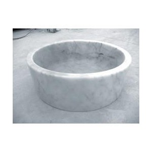 VASQUE EN PIERRE CYLINDRIQUE D.42 H. 15 CM BLANC MARBRE - CRISTINA ONDYNA UR2006