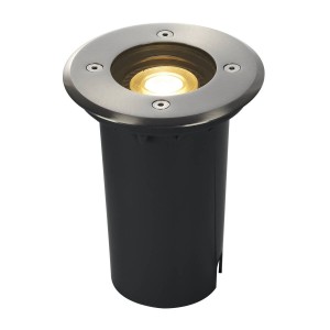 Encastrés sol extérieur 230V SOLASTO (EARTHLUX) rond encastré de sol ext. QPAR51 Inox 304 GU10 6W - SLV 227680 